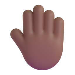 Raised Back Of Hand: medium-dark skin tone