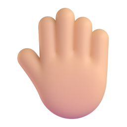 Raised Back Of Hand: medium-light skin tone