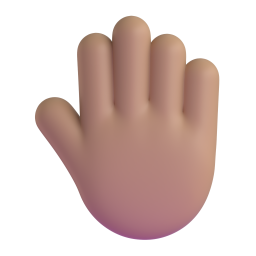 Raised Back Of Hand: medium skin tone