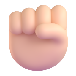 Raised Fist: light skin tone