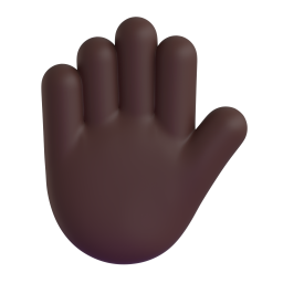 Raised Hand: dark skin tone
