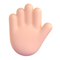 Raised Hand: light skin tone