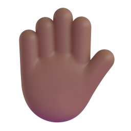 Raised Hand: medium-dark skin tone