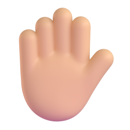 Raised Hand: medium-light skin tone