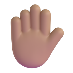 Raised Hand: medium skin tone