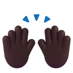 Person Raising Both Hands In Celebration: dark skin tone