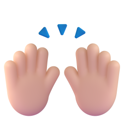 Person Raising Both Hands In Celebration: light skin tone