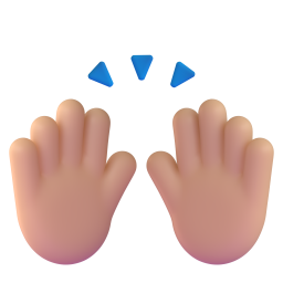 Person Raising Both Hands In Celebration: medium-light skin tone