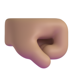 Right-Facing Fist: medium skin tone