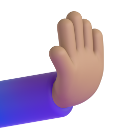 Rightwards Pushing Hand: medium skin tone