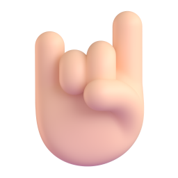 Sign Of The Horns: light skin tone