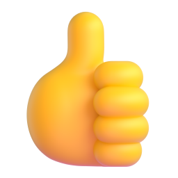 拇指向上 — Microsoft Fluent 3D