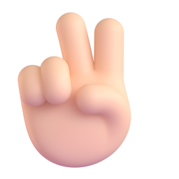 Victory Hand: light skin tone