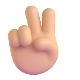 Victory Hand: medium-light skin tone