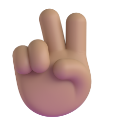 Victory Hand: medium skin tone