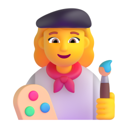 WOMAN ARTIST 3D Emoji - High Quality 3D Rendered Emoji WOMAN ARTIST 3D Emoji - High Quality 3D Rendered Emoji
