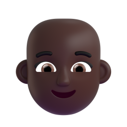 Woman: Bald: dark skin tone