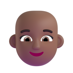 Woman: Bald: medium-dark skin tone
