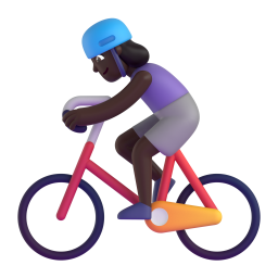 Woman Biking: dark skin tone