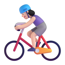Woman Biking: light skin tone