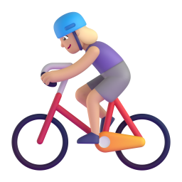 Woman Biking: medium-light skin tone