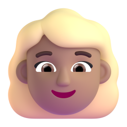 Woman: Blond Hair: medium skin tone