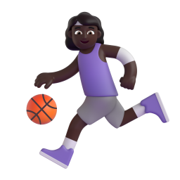 Woman Bouncing Ball: dark skin tone
