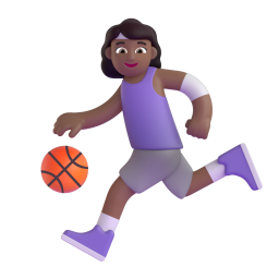 Woman Bouncing Ball: medium-dark skin tone