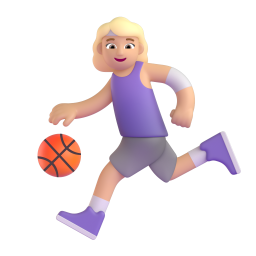 Woman Bouncing Ball: medium-light skin tone