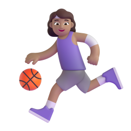 Woman Bouncing Ball: medium skin tone