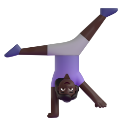 Woman Cartwheeling: dark skin tone