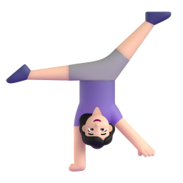 Woman Cartwheeling: light skin tone