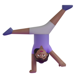 Woman Cartwheeling: medium-dark skin tone