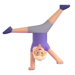 Woman Cartwheeling: medium-light skin tone