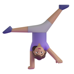 Woman Cartwheeling: medium skin tone