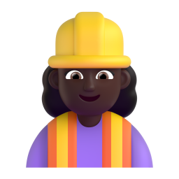 Woman Construction Worker: dark skin tone