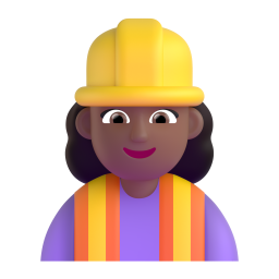 Woman Construction Worker: medium-dark skin tone