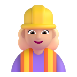 Woman Construction Worker: medium-light skin tone