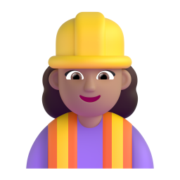 Woman Construction Worker: medium skin tone