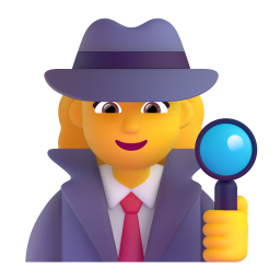 WOMAN DETECTIVE 3D Emoji - High Quality 3D Rendered Emoji WOMAN DETECTIVE 3D Emoji - High Quality 3D Rendered Emoji