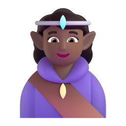 Woman Elf: medium-dark skin tone