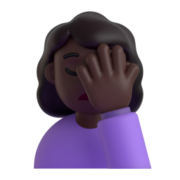 Woman Facepalming: dark skin tone