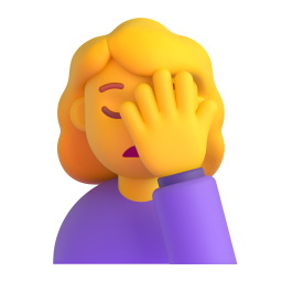 WOMAN FACEPALMING 3D Emoji - High Quality 3D Rendered Emoji WOMAN FACEPALMING 3D Emoji - High Quality 3D Rendered Emoji
