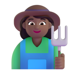 Woman Farmer: medium-dark skin tone