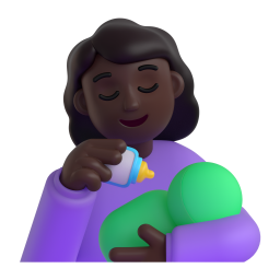 Woman Feeding Baby: dark skin tone