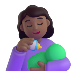 Woman Feeding Baby: medium-dark skin tone