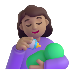 Woman Feeding Baby: medium skin tone