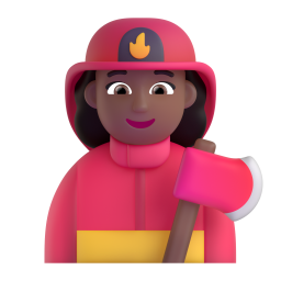 Woman Firefighter: medium-dark skin tone