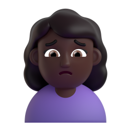 Woman Frowning: dark skin tone