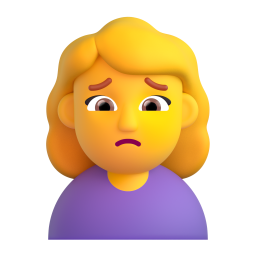 WOMAN FROWNING 3D Emoji - High Quality 3D Rendered Emoji WOMAN FROWNING 3D Emoji - High Quality 3D Rendered Emoji